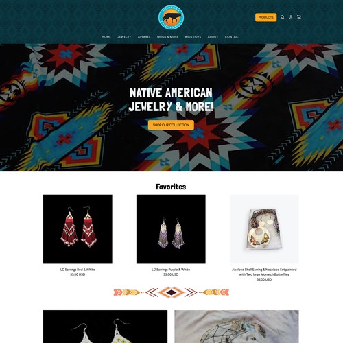 Gift shop design with the title 'Square website for Native American store Mohegan Trading'