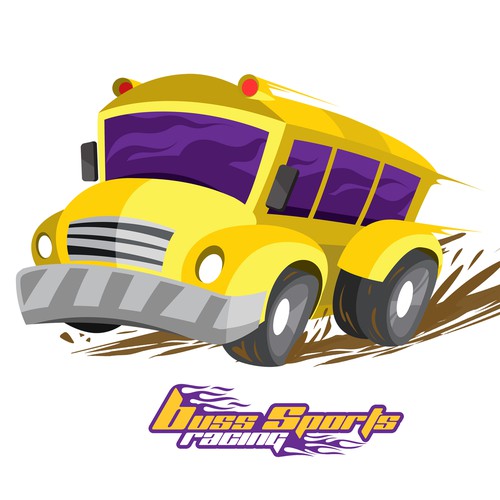 Bus design with the title 'Buss Sports Racing'