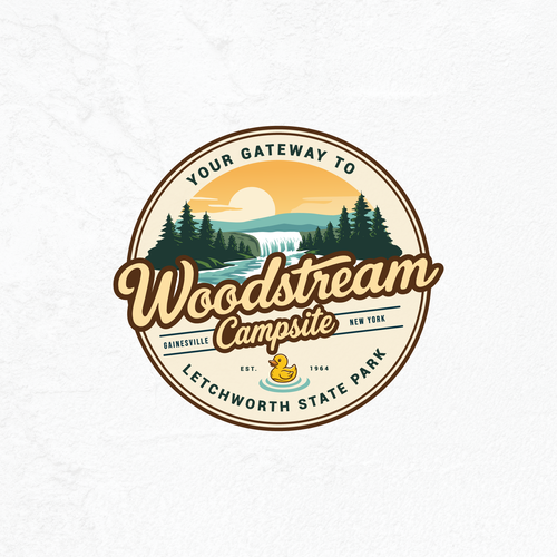 Duck logo with the title 'Woodstream Campsite logo'