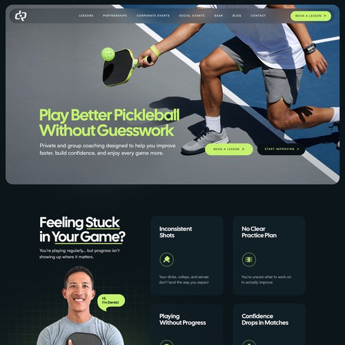 Website with the title 'Pickleball coach'