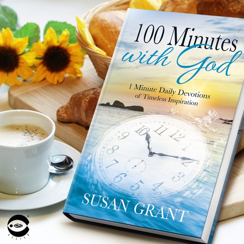Religious book cover with the title 'Book cover for “100 Minutes with God” by Susan Grant'