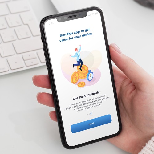 Payment design with the title 'Instant Pay Mobile App'