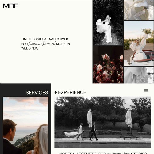 Wedding photography design with the title 'Site Redesign for premiere destination photographer'