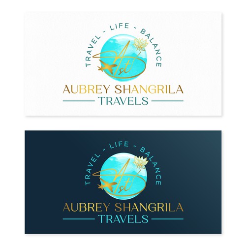Balanced logo with the title 'Aubrey Shangrila Travels'
