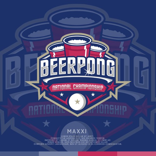 Tournament logo with the title 'Beer Pong Tournament'