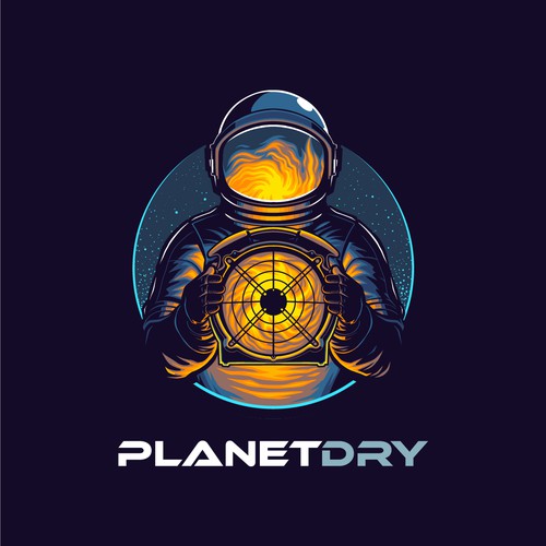 Fan design with the title 'Awesome Astronaut Mascot Design'