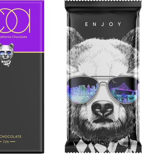 Art packaging with the title 'COA Chocolate Packaging Design'