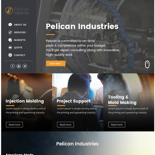 Parallax website with the title 'Pelican Industries '