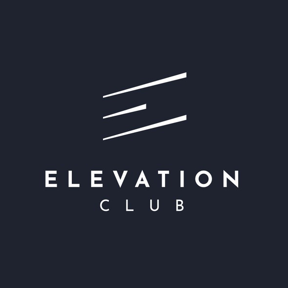 Black design with the title 'Elevation Club - Logo design contest winner'