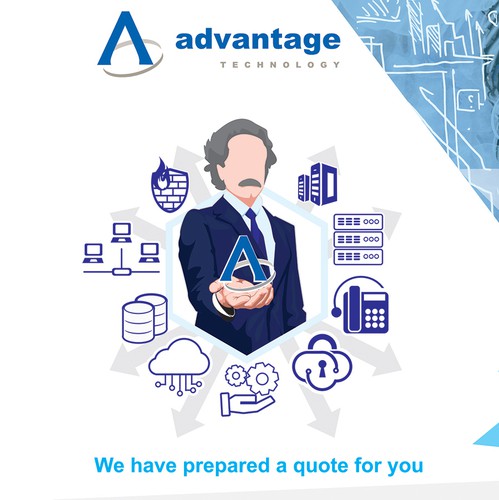 Computer design with the title 'Advantage technology '