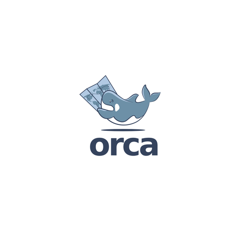 Orca design with the title 'cute orca logo'