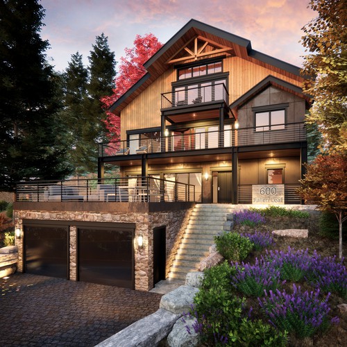 Model design with the title 'Architectural design and 3D visualization '