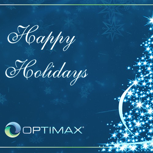 Happy holidays design with the title 'Happy Holidays optimax'