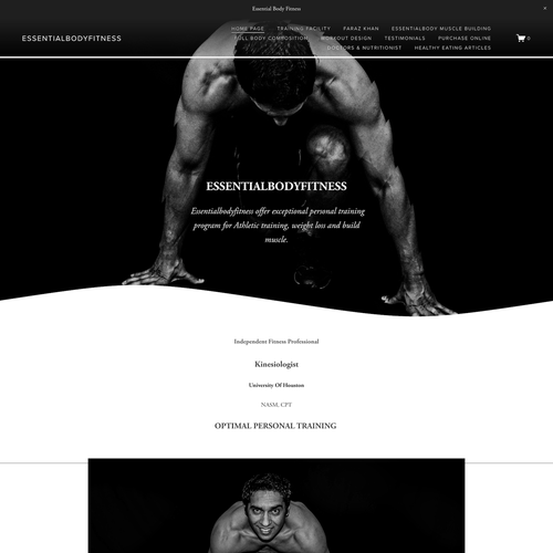 Search engine design with the title 'EssentialBodyFitness SEO Design'