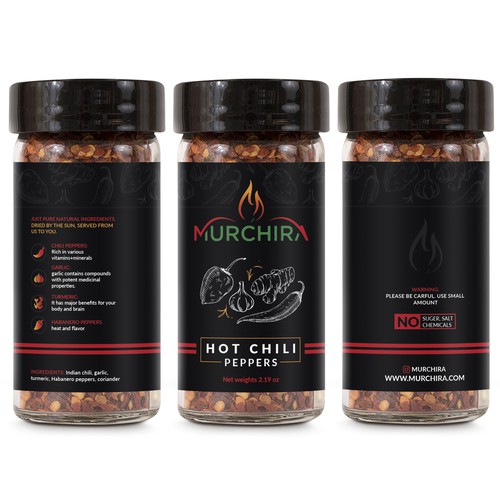 Industrial packaging with the title 'Murchira'