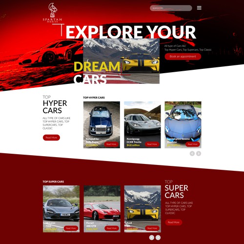Car website with the title 'SPARTAN HORSE'