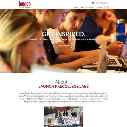 Parallax website with the title 'Parallax Landing page Design'