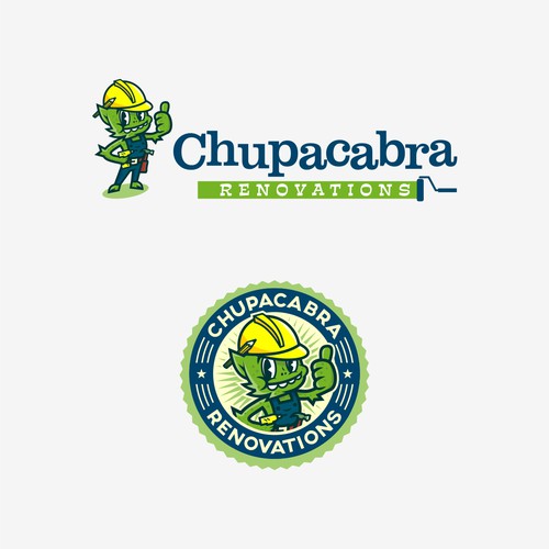Renovation logo with the title 'Playful Chupacabra logo design'
