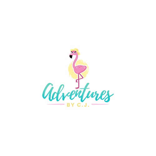 Travel logo with the title 'Adventures by C.J.'
