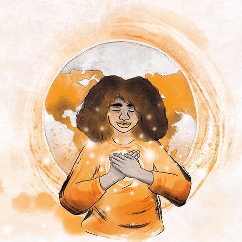 Coffee shop artwork with the title 'Watercolor Illustration'