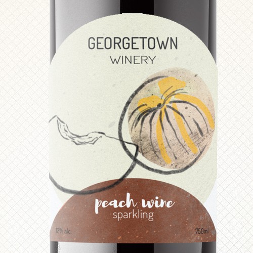 Drawing label with the title 'Wine Label'