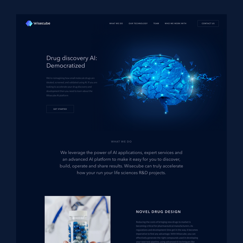Drug design with the title 'Wisecube website design'