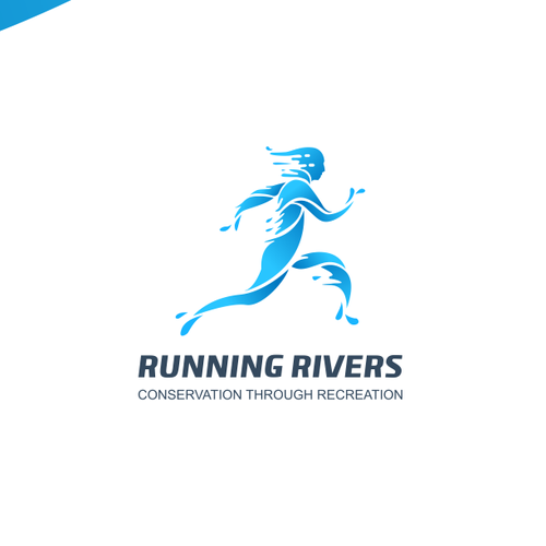 Running logo with the title 'running rivers concept logo.'
