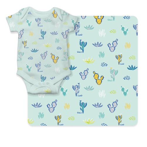 Baby illustration with the title 'Kids pattern'