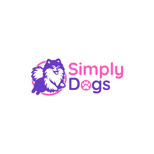 Paw logo with the title 'Simply Dogs Modern Logo for our new Online Dog Store'