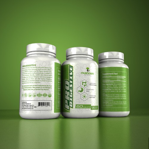 Pharmaceutical packaging with the title 'Pro Digestive Label Design'