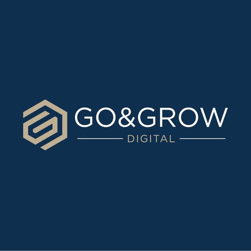 Polygonal design with the title 'Go&Grow Digital'