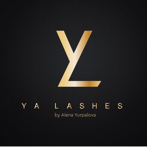 Gold beauty logo with the title 'YA LASH ES'