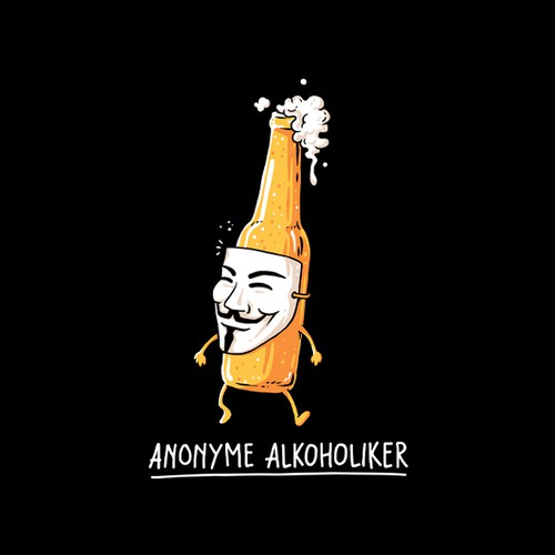 Retail t-shirt with the title 'Anonyme Alkoholiker'