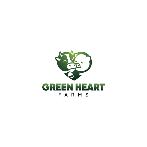Livestock logo with the title 'Green Heart Farms'