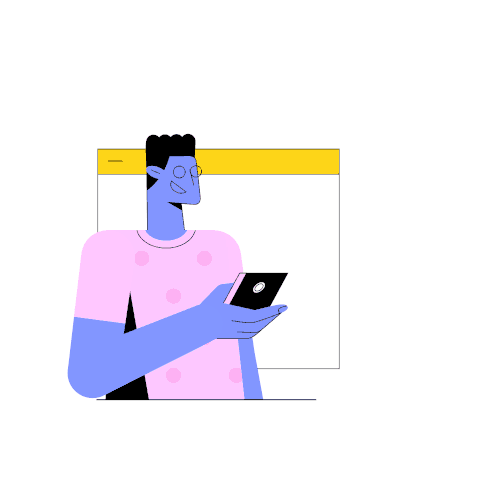 Animated illustration with the title 'illustration for company vision'