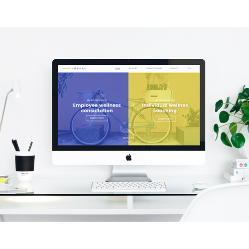 Wellness website with the title 'Design for wellness coaching website'
