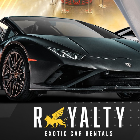 Car design with the title 'Royalty Exotic Cars Brochure'