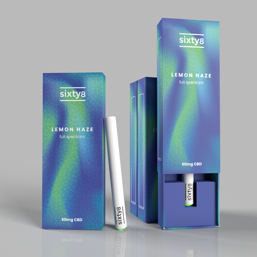 Hippie design with the title 'CBD Vape Pen - Packaging Design'