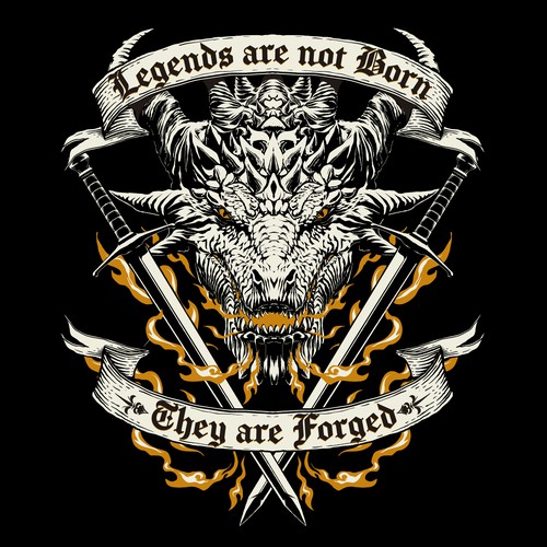 Dragon t-shirt with the title 'HANDMADE DRAGON VECTOR ILLUSTRATION'