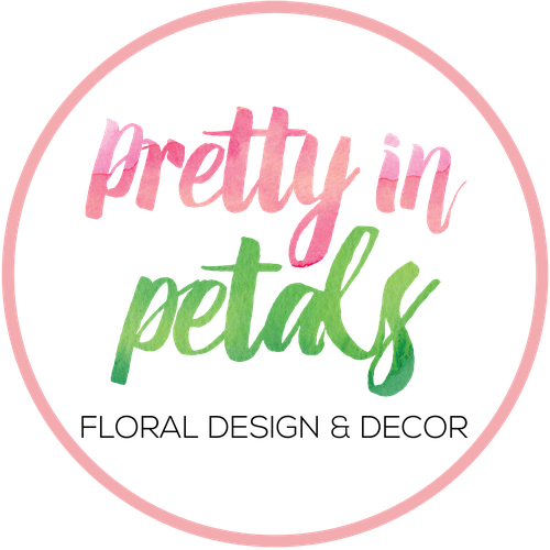 Light pink logo with the title 'Round watercolour logo for florist'