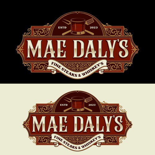 Ornament design with the title 'Mae Daly's'