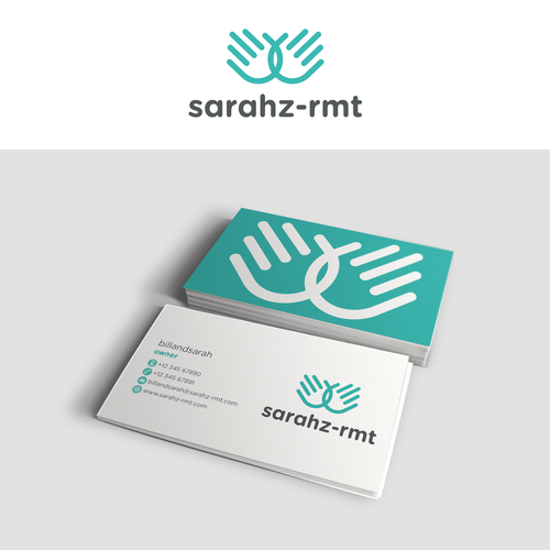 Hand design with the title 'Simple logo for massage business'