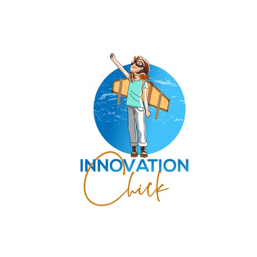 Girl logo with the title 'Logo for encouraging innovations company.'