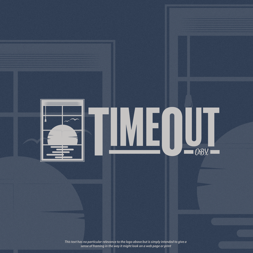 Blinds logo with the title 'Time Out Ocean View Logo'