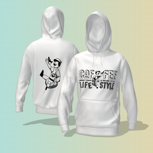 Coffee t-shirt with the title 'Coffee Lifestyle – Black & White T-Shirt Artwork'