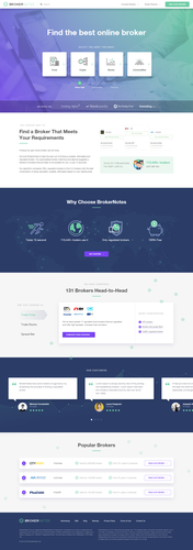 Beautiful website with the title 'Landing page for financial business listing'