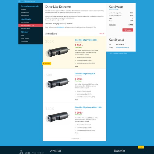 Industrial website with the title 'Design an awesome webshop product listing for technicians'