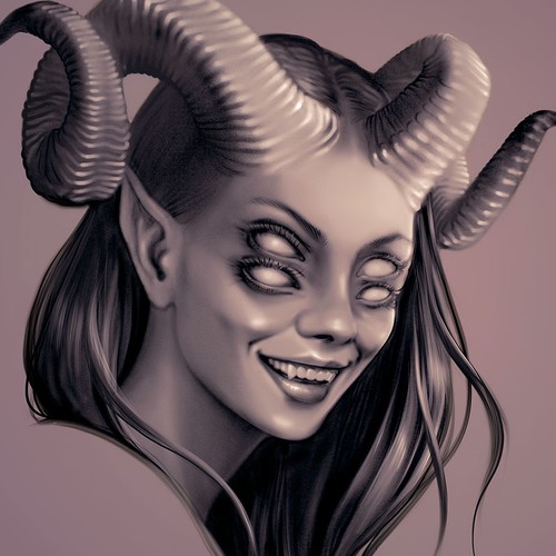 Demon design with the title 'Tattoo design proposal'