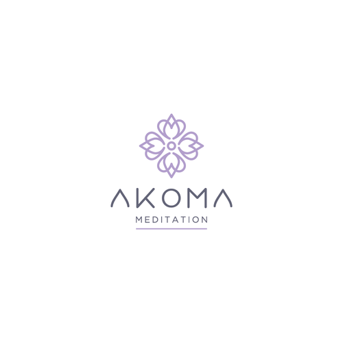 Health and wellness logo with the title 'Akoma Meditation'