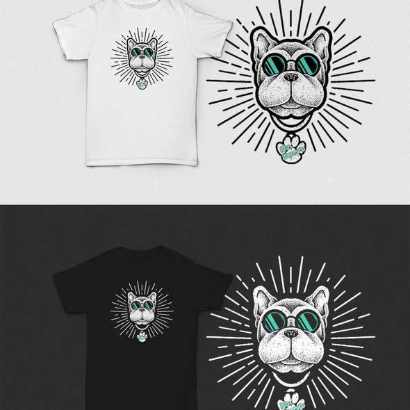 Old school t-shirt with the title 'Hipster French Bulldog'